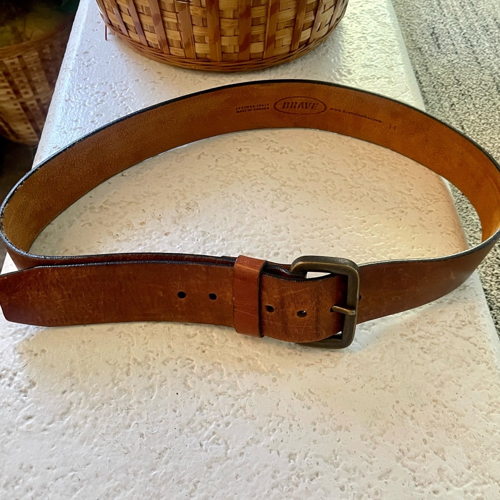 BRAVE Women’s Brown Leather Belt size 34